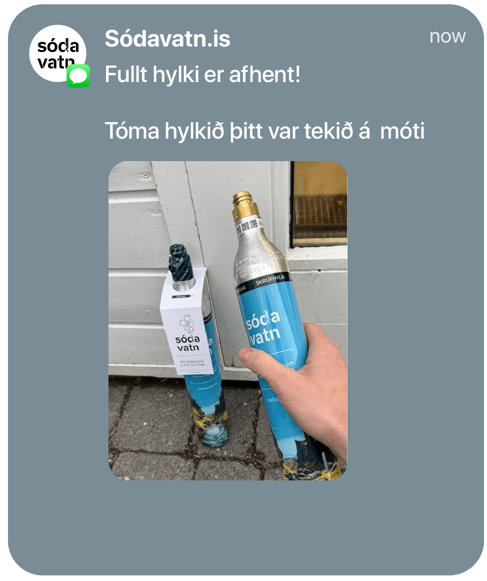 SMS tilkynning frá Sódavatni